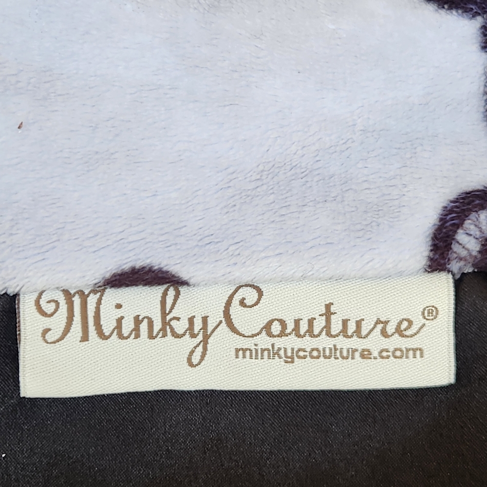 MINKY COUTURE Baby Burp Cloth Security Blanket Black Motorcycle Print Ruffle - Picture 3 of 10